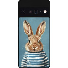 Google Pixel 6 Pro Case Hülle - Silikon schwarz Easter 2026 Rabbit navy