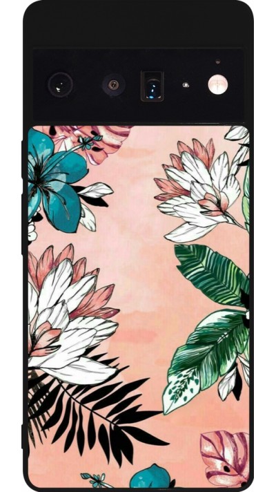 Coque Google Pixel 6 Pro - Silicone rigide noir Flowers Artprint