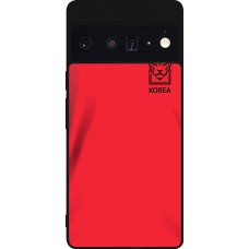Google Pixel 6 Pro Case Hülle - Silikon schwarz Südkorea 2022 personalisierbares Fussballtrikot