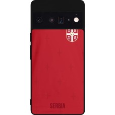 Google Pixel 6 Pro Case Hülle - Silikon schwarz Serbien 2022 personalisierbares Fussballtrikot