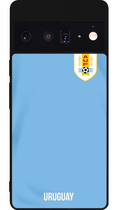 Google Pixel 6 Pro Case Hülle - Silikon schwarz Uruguay 2022 personalisierbares Fussballtrikot