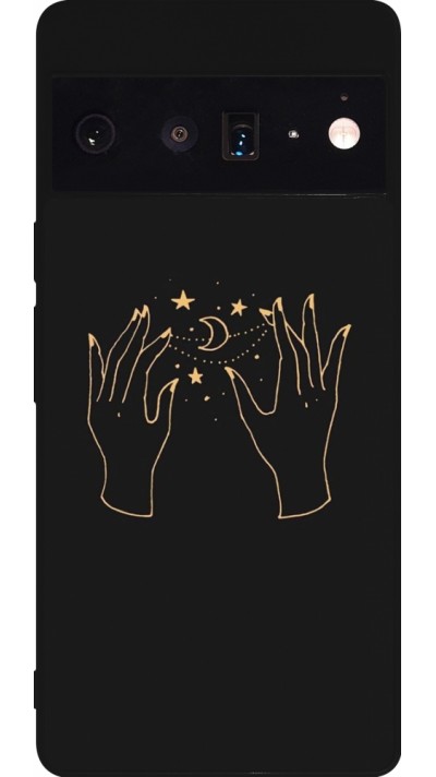 Coque Google Pixel 6 Pro - Silicone rigide noir Grey magic hands
