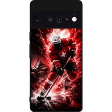 Google Pixel 6 Pro Case Hülle - Silikon schwarz Hockey World Championship Player