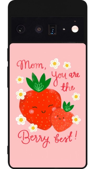 Coque Google Pixel 6 Pro - Silicone rigide noir Mom 2026 Berry best