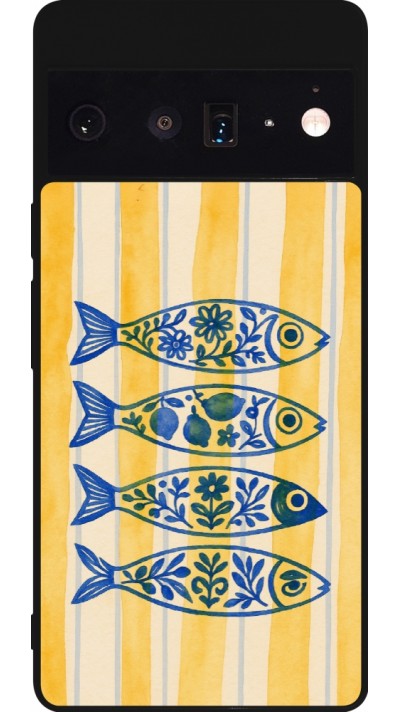 Google Pixel 6 Pro Case Hülle - Silikon schwarz Portuguese fish 2026