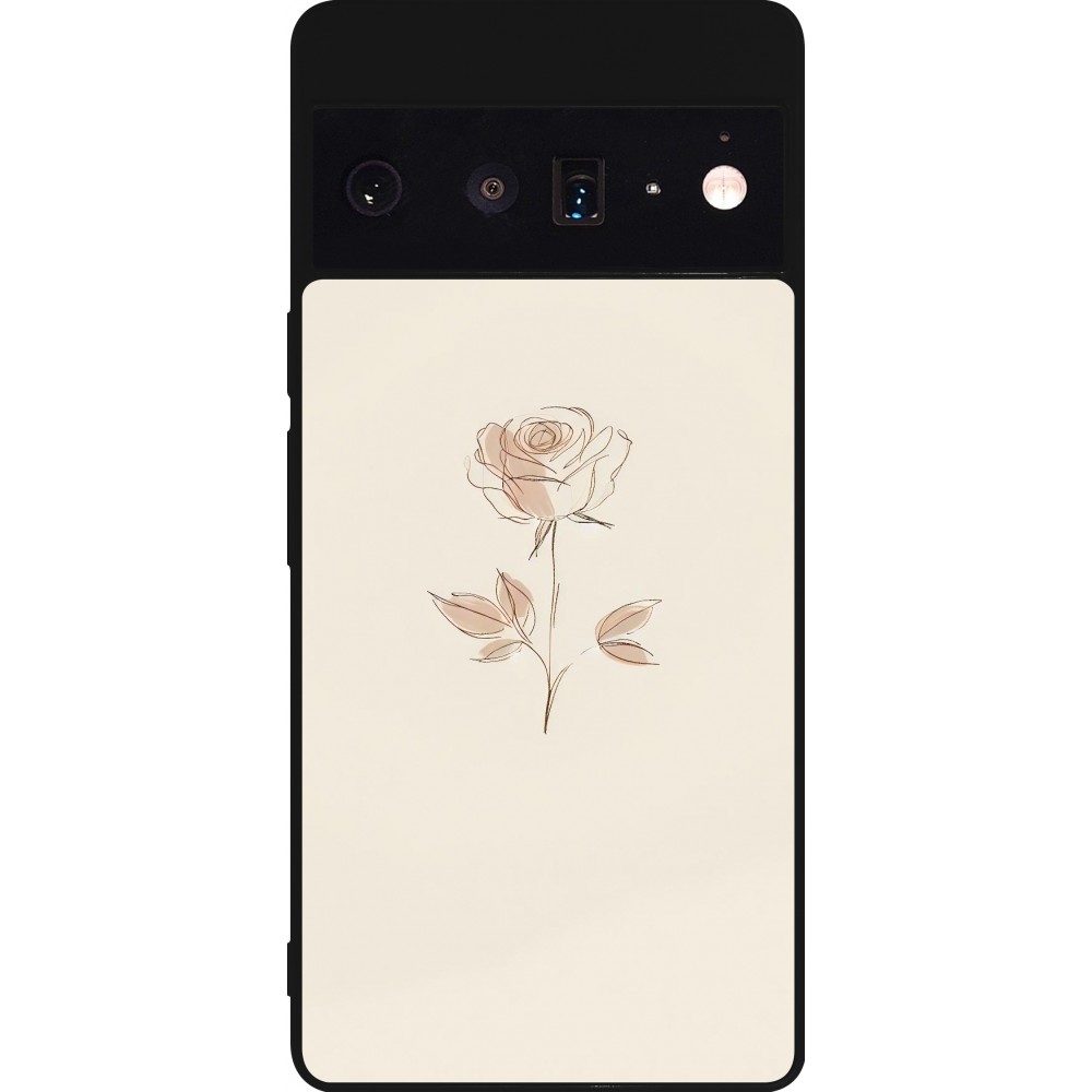 Google Pixel 6 Pro Case Hülle - Silikon schwarz Rosa Sand Minimalistisch