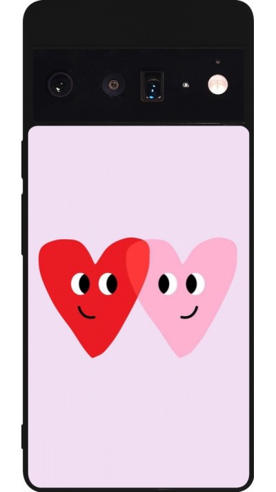 Coque Google Pixel 6 Pro - Silicone rigide noir Saint Valentines Day 26 Heart
