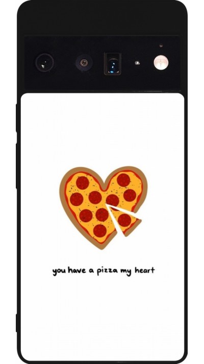 Coque Google Pixel 6 Pro - Silicone rigide noir Saint Valentines Day 26 You have my pizza heart