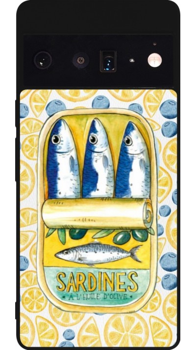 Google Pixel 6 Pro Case Hülle - Silikon schwarz Sardines in oil 2026