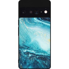 Google Pixel 6 Pro Case Hülle - Silikon schwarz Sea Foam Blue