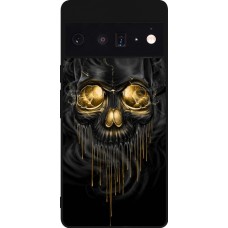 Google Pixel 6 Pro Case Hülle - Silikon schwarz Skull 02
