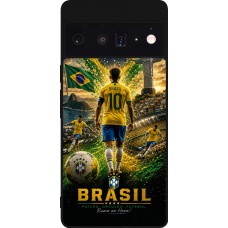 Google Pixel 6 Pro Case Hülle - Silikon schwarz Fussball Brasilien splash 2026