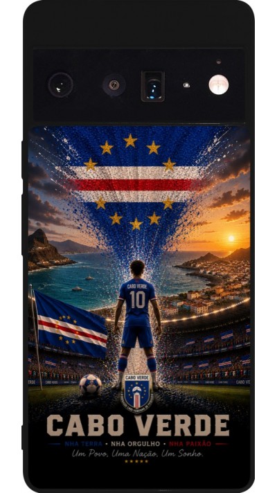 Google Pixel 6 Pro Case Hülle - Silikon schwarz Fussball Kap Verde splash 2026
