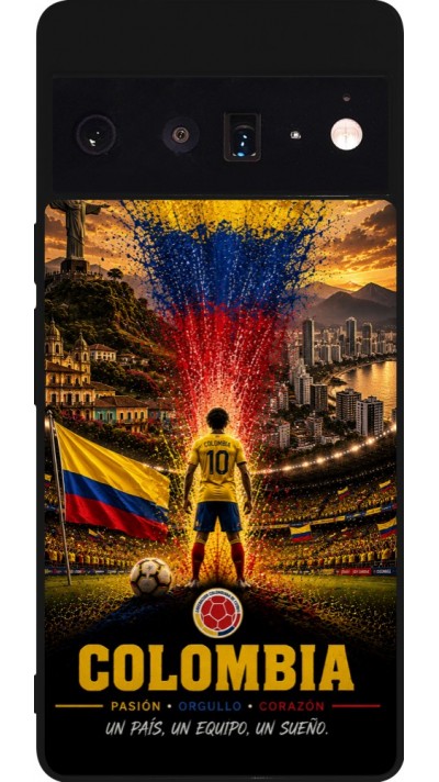 Google Pixel 6 Pro Case Hülle - Silikon schwarz Fussball Kolumbien splash 2026