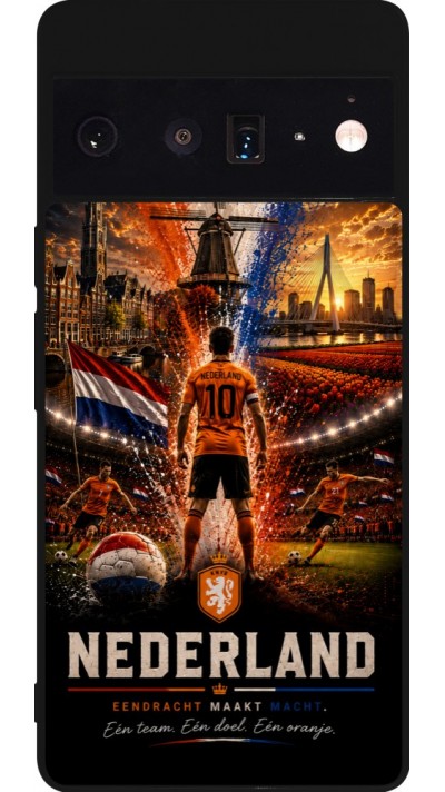 Google Pixel 6 Pro Case Hülle - Silikon schwarz Fussball Niederlande splash 2026