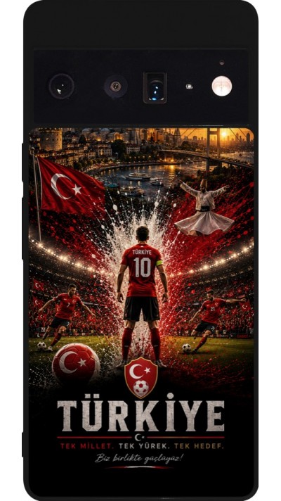 Google Pixel 6 Pro Case Hülle - Silikon schwarz Fussball Türkei splash 2026