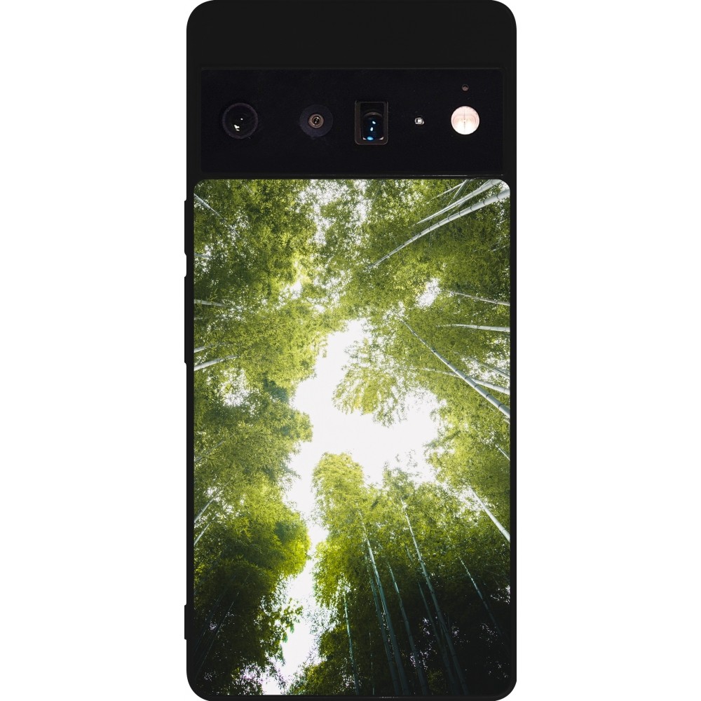 Google Pixel 6 Pro Case Hülle - Silikon schwarz Spring 23 forest blue sky