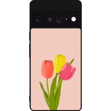 Google Pixel 6 Pro Case Hülle - Silikon schwarz Spring 23 tulip trio
