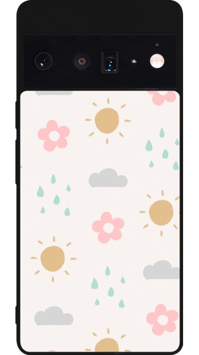 Coque Google Pixel 6 Pro - Silicone rigide noir Spring 23 weather