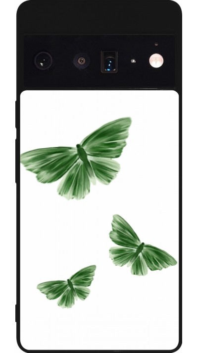 Coque Google Pixel 6 Pro - Silicone rigide noir Butterflies Spring 2026