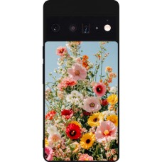Google Pixel 6 Pro Case Hülle - Silikon schwarz Spring flowers Spring 2026