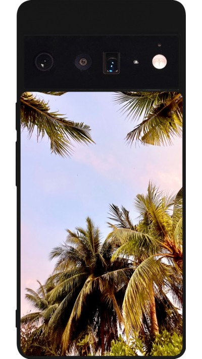 Google Pixel 6 Pro Case Hülle - Silikon schwarz Summer 2023 palm tree vibe