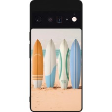 Google Pixel 6 Pro Case Hülle - Silikon schwarz Summer surfboard 2025