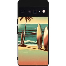 Google Pixel 6 Pro Case Hülle - Silikon schwarz Surf Paradise