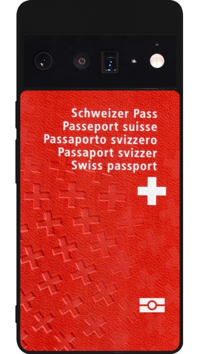 Google Pixel 6 Pro Case Hülle - Silikon schwarz Swiss Passport