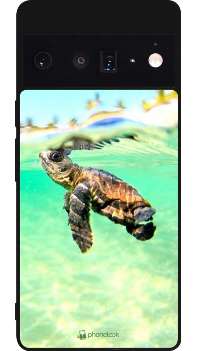 Google Pixel 6 Pro Case Hülle - Silikon schwarz Turtle Underwater