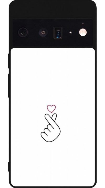 Google Pixel 6 Pro Case Hülle - Silikon schwarz Valentine 2024 heart by Millennials