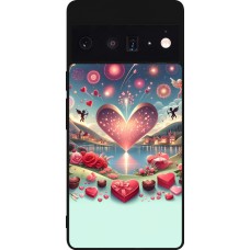Google Pixel 6 Pro Case Hülle - Silikon schwarz Valentin 2025 Schick