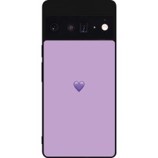 Google Pixel 6 Pro Case Hülle - Silikon schwarz Valentine 2023 purpule single heart