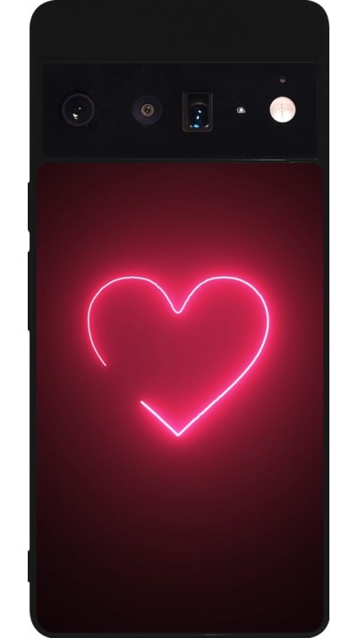 Google Pixel 6 Pro Case Hülle - Silikon schwarz Valentine 2023 single neon heart