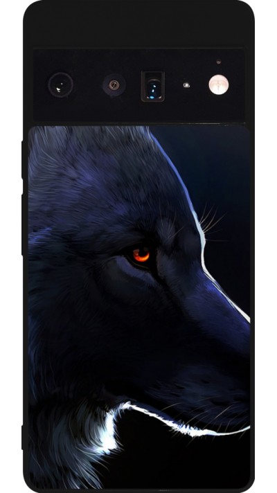 Google Pixel 6 Pro Case Hülle - Silikon schwarz Wolf Shape
