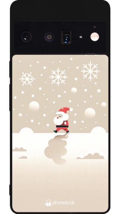 Google Pixel 6 Pro Case Hülle - Silikon schwarz Weihnachten 2023 Minimalistischer Weihnachtsmann