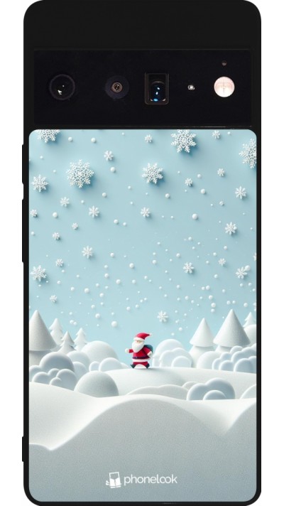 Google Pixel 6 Pro Case Hülle - Silikon schwarz Weihnachten 2023 Kleiner Vater Schneeflocke