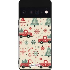 Google Pixel 6 Pro Case Hülle - Silikon schwarz Weihnachten 2024 Lkw Tanne
