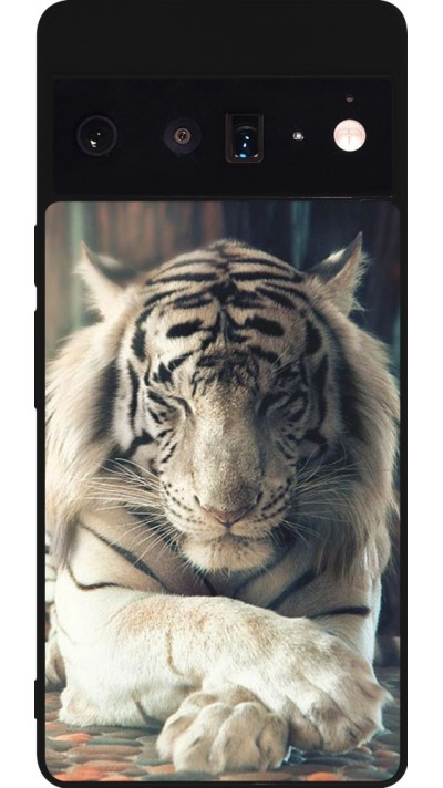 Google Pixel 6 Pro Case Hülle - Silikon schwarz Zen Tiger