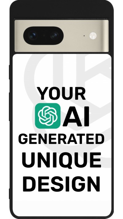 Google Pixel 7 Case Hülle - Silikon schwarz 100% einzigartig erstellt dank Deiner Kreativität und künstlicher Intelligenz (KI)
