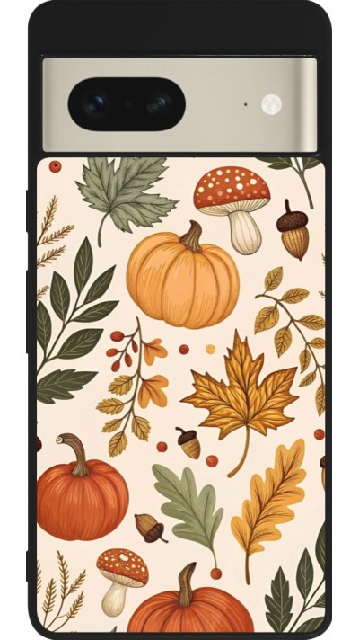 Google Pixel 7 Case Hülle - Silikon schwarz Autumn 25 Autumn pattern