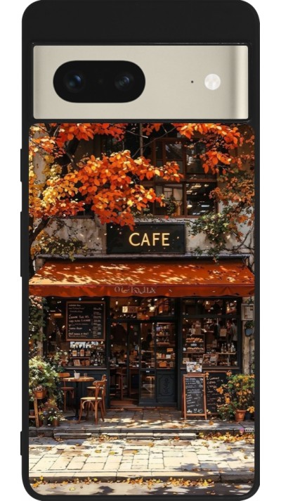 Google Pixel 7 Case Hülle - Silikon schwarz Autumn 25 Coffee shop
