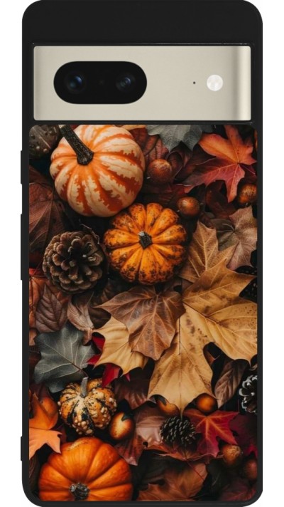 Google Pixel 7 Case Hülle - Silikon schwarz Autumn 25 Pumpkin