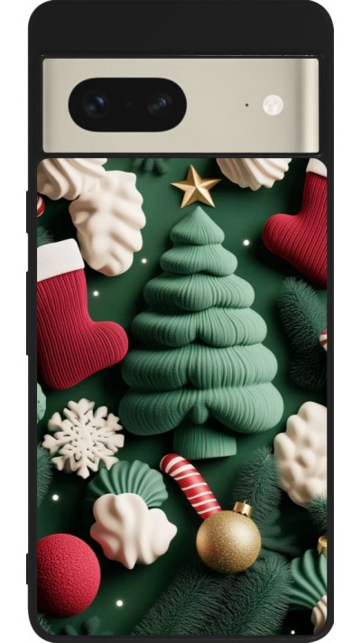 Google Pixel 7 Case Hülle - Silikon schwarz Christmas 25 Christmas textiles