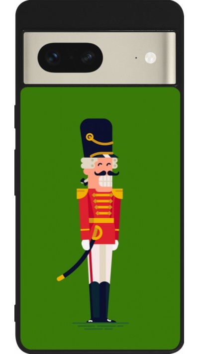 Google Pixel 7 Case Hülle - Silikon schwarz Christmas 25 Nutcracker Green
