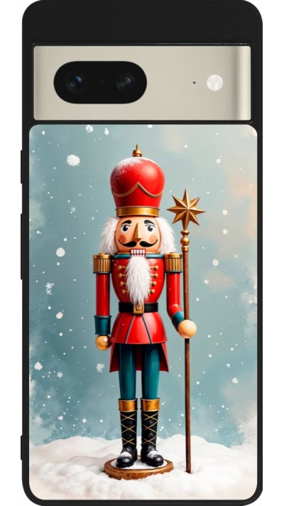 Google Pixel 7 Case Hülle - Silikon schwarz Christmas 25 Nutcracker Snow