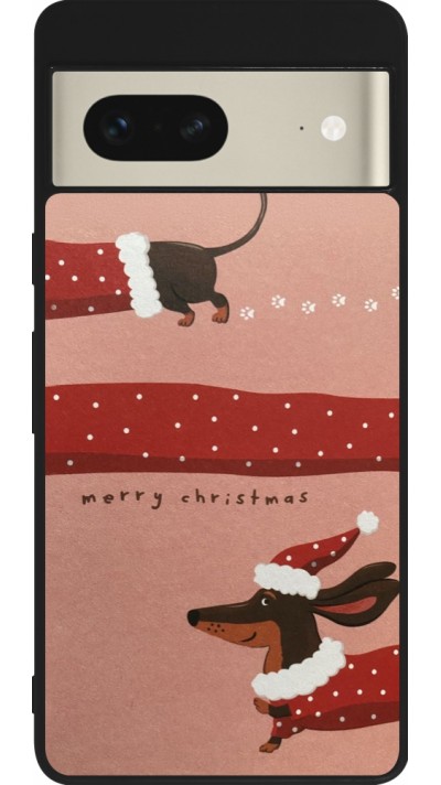 Google Pixel 7 Case Hülle - Silikon schwarz Christmas 25 Teckel Merry Xmas