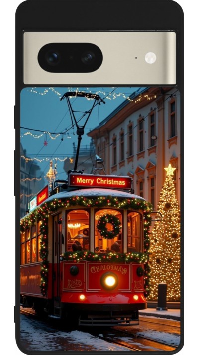 Google Pixel 7 Case Hülle - Silikon schwarz Christmas 25 Xmas Train