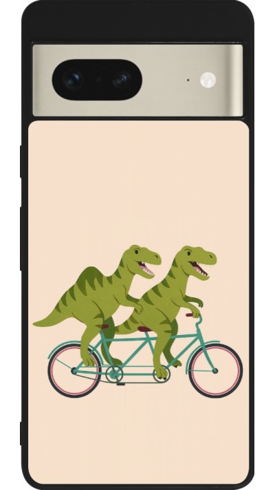 Google Pixel 7 Case Hülle - Silikon schwarz Dinosaurs on bikes 2026