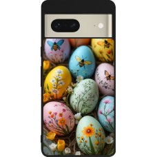 Google Pixel 7 Case Hülle - Silikon schwarz Easter 2026 Eggs with bees